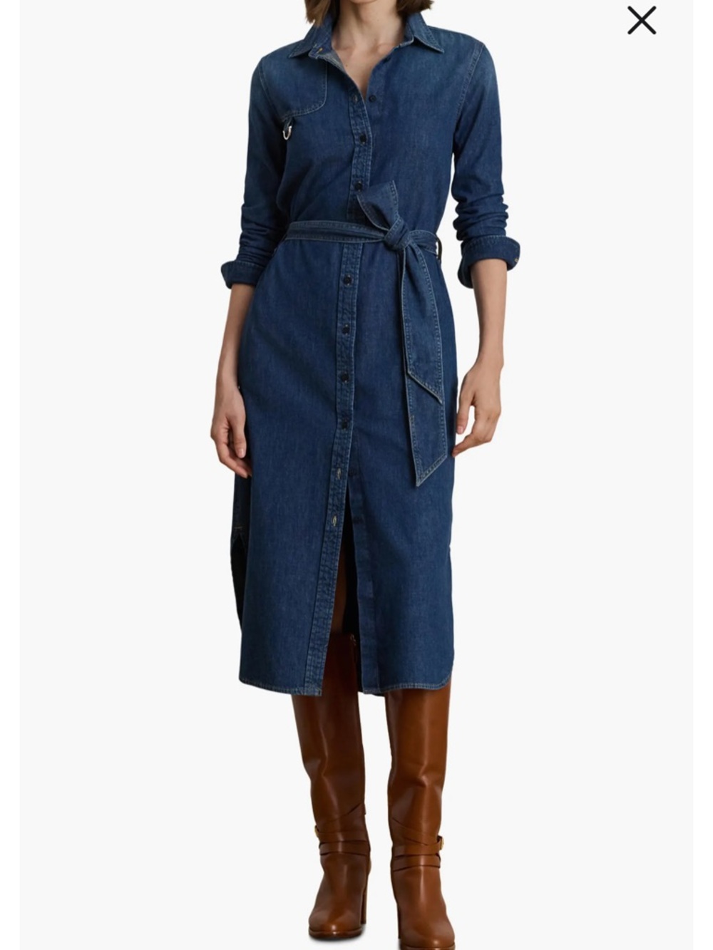 Lauren Ralph Lauren black label size 14
Horse bit denim shirtdress
Excellent con